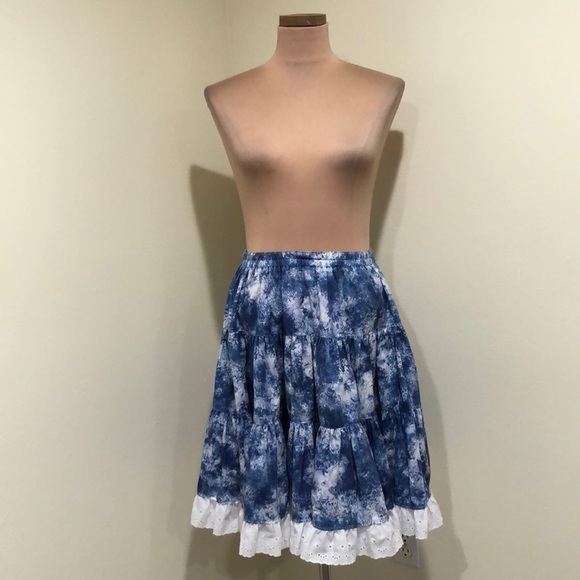 Vintage Skirt Size Small Blue White Tie Dye - Picture 2 of 7
